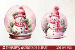 Snowman In Snow Globe Clipart Sublimation, Christmas SVG Product Image 1