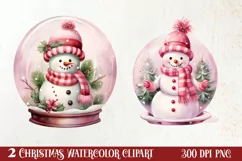 Snowman In Snow Globe Clipart Sublimation, Christmas SVG Product Image 1