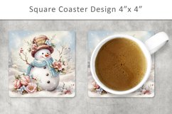 Snowman Square Coaster, kitchen decor Product Image 1
