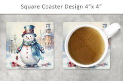 Christmas Snowman Coaster, Winter card Product Image 1