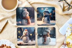 Snowman sublimation / Christmas coasters / square coasters Product Image 2