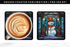 Snowman Square Coaster Design | Square Coaster PNG Product Image 2