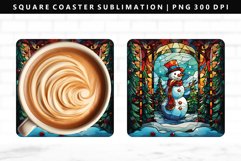 Snowman Square Coaster Design | Square Coaster Sublimation Product Image 1