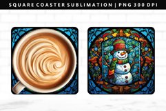 Snowman Square Coaster Design | Square Coaster Sublimation Product Image 1