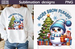 Funny Snowman Sublimation Design | Christmas Quote T Shirt Product Image 1