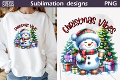 Cute Snowman Sublimation Design | Christmas Quote T Shirt Product Image 1