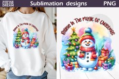 Cute Snowman Sublimation Design | Christmas Quote T Shirt Product Image 1