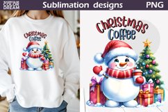 Cute Snowman Sublimation Design | Christmas Quote T Shirt Product Image 1