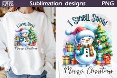Cute Snowman Sublimation Design | Christmas Quote T Shirt Product Image 1