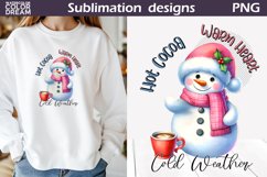 Cute Snowman Sublimation Design | Christmas Quote T Shirt Product Image 1