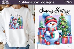 Cute Snowman Sublimation Design | Christmas Quote T Shirt Product Image 1