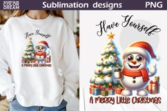 Cute Snowman Sublimation Design | Christmas Quote T Shirt Product Image 1