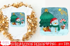 Cute Snowman PNG for sublimation | White Christmas design Product Image 1
