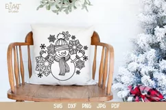 Snowman SVG Design with Mittens, Scarf and Hat for T-shirts, Mugs, Pillows, Christmas Home Decor. This Winter Design is Compatible with Cricut and Silhouette Cutting Machines