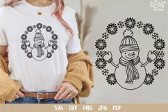 Snowman SVG Design with Mittens, Scarf and Hat for T-shirts, Mugs, Pillows, Christmas Home Decor. This Winter Design is Compatible with Cricut and Silhouette