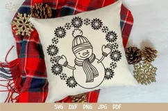 Snowman SVG Design with Mittens, Scarf and Hat for T-shirts, Mugs, Pillows, Christmas Home Decor. This Winter Design is Compatible with Cricut and Silhouette