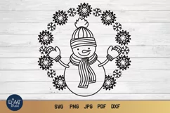 Snowman SVG Design with Mittens, Scarf and Hat for T-shirts, Mugs, Pillows, Christmas Home Decor. This Winter Design is Compatible with Cricut and Silhouette