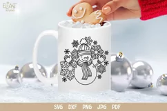 Snowman SVG Design with Mittens, Scarf and Hat for T-shirts, Mugs, Pillows, Christmas Home Decor. This Winter Design is Compatible with Cricut and Silhouette Cutting Machines