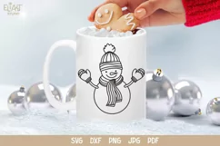 Snowman SVG Design with Mittens, Scarf and Hat for T-shirts, Mugs, Pillows, Christmas Home Decor. This Winter Design is Compatible with Cricut and Silhouette