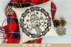 Snowman SVG Design with Snowflakes, Mittens, Scarf and Hat for T-shirts, Mugs, Pillows, Christmas Home DecorSnowman SVG Design with Snowflakes, Mittens, Scarf and Hat for T-shirts, Mugs, Pillows, Christmas Home Decor
