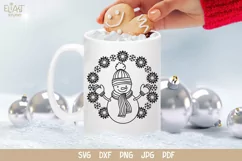 Snowman SVG Design with Mittens, Scarf and Hat for T-shirts, Mugs, Pillows, Christmas Home Decor. This Winter Design is Compatible with Cricut and Silhouette