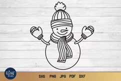 Snowman SVG Design with Mittens, Scarf and Hat for T-shirts, Mugs, Pillows, Christmas Home Decor. This Winter Design is Compatible with Cricut and Silhouette