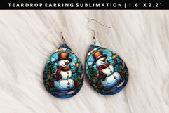 Snowman Teardrop Earring Sublimation PNG Design Product Image 1