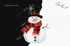 Watercolor Snowman with Top Hat | Christmas PNG Product Image 2