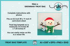 Snowman Christmas Treat Bag Template SVG Product Image 3
