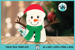 Snowman Christmas Treat Bag Template SVG Product Image 6