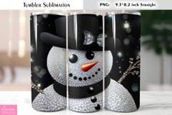 Christmas Glitter Snowman Tumbler Sublimation|3d Christmas Product Image 1