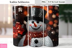 Christmas Glitter Snowman Tumbler Sublimation|3d Christmas Product Image 1
