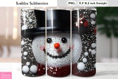 Christmas Glitter Snowman Tumbler Sublimation Bundle Product Image 9