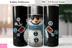 Christmas Glitter Snowman Tumbler Sublimation Bundle Product Image 10