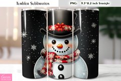 Christmas Glitter Snowman Tumbler Sublimation Bundle Product Image 7