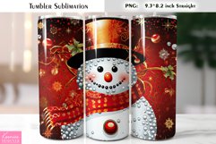 Christmas Glitter Snowman Tumbler Sublimation Bundle Product Image 3