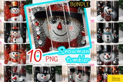 Christmas Glitter Snowman Tumbler Sublimation Bundle Product Image 1