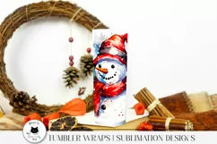 snowman wrap shown on tumbler