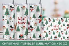 Christmas tumbler wrap, snowman sublimation tumbler wrap Product Image 1