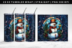 Snowman 20oz Tumbler Wrap, Sublimation PNG Design Product Image 1