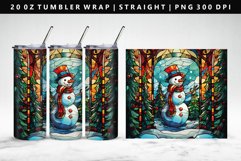 Snowman 20oz Tumbler Wrap, Sublimation PNG Design Product Image 1