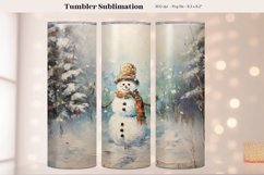 Snowman Tumbler Wrap  Snowman Sublimation Winter Tumbler
