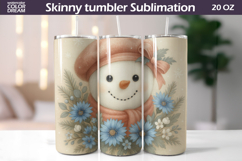 Snowman Floral Tumbler | Christmas Tumbler Sublimation Product Image 1