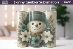 Snowman Floral Tumbler | Christmas Tumbler Sublimation Product Image 1
