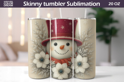Snowman Floral Tumbler | Christmas Tumbler Sublimation Product Image 1