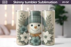 Snowman Floral Tumbler | Christmas Tumbler Sublimation Product Image 1