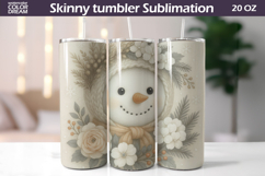 Snowman Floral Tumbler | Christmas Tumbler Sublimation Product Image 1