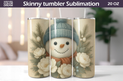 Snowman Floral Tumbler | Christmas Tumbler Sublimation Product Image 1