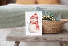 Snowmen watercolor clipart png Product Image 6