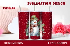 Watercolor snowman Christmas Tumbler sublimation Product Image 1